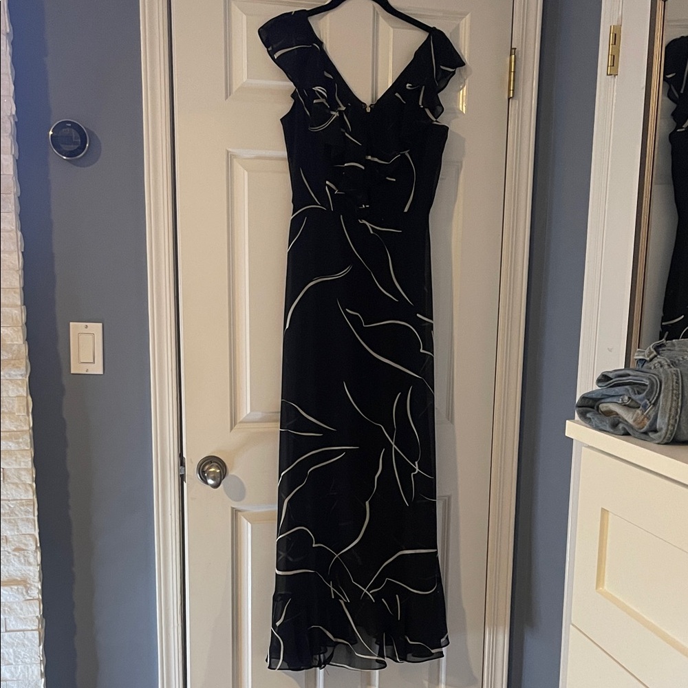 DKNY Black and White Maxi Dress